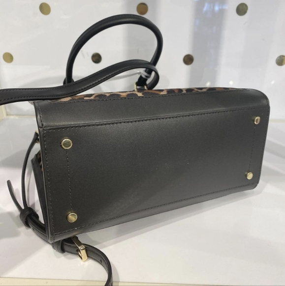 NWT Kate Spade KH455 Ellie Spotted Leopard Canvas Small Tote Crossbody Brown - Picture 5 of 5